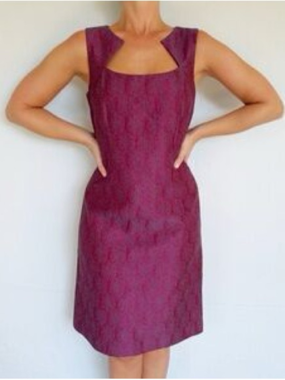 David Meister Berry Textured Sheath Dress